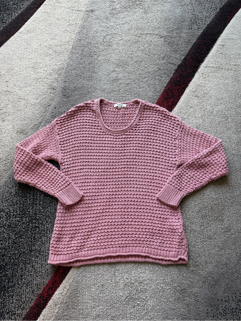 Madewell Pink Austen Open Stitch Sweater